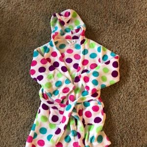 Polka dot fleece robe